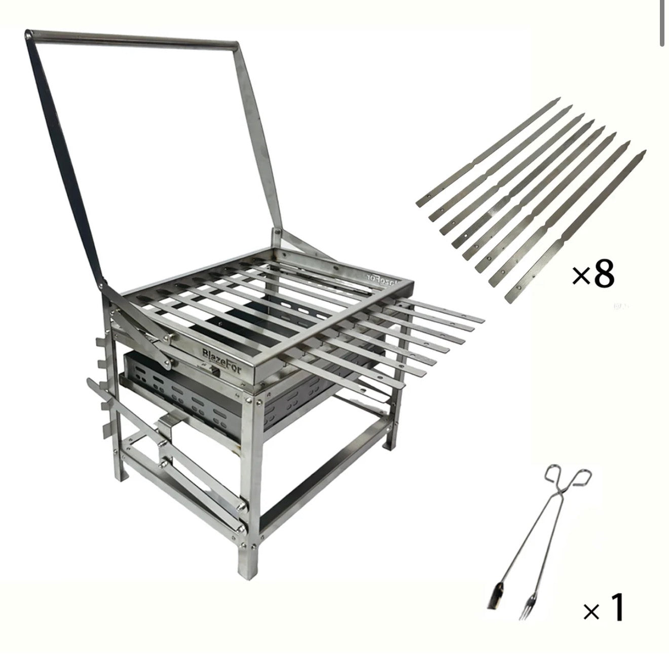 Stainless Steel Portable Grill With Skewers