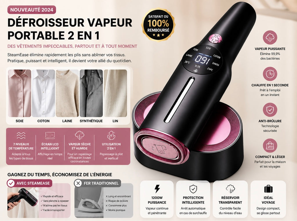 Mini Défroisseur Vapeur Portable