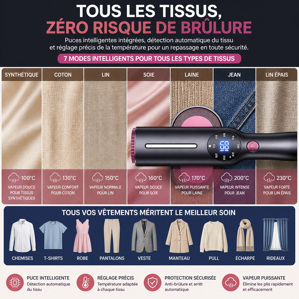Mini Défroisseur Vapeur Portable